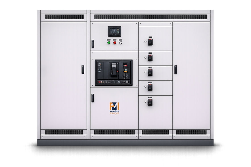 Painel elétrico com portas fechadas
